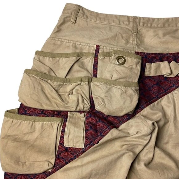 KMRii Japan 2000's Gemstone 3D Asymmetric 8 Pockets Cargo Pants, Tan, 31US - Picture 8 of 13